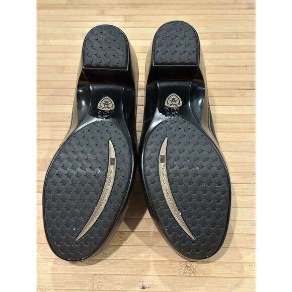 Women's Ariat Kickback Leather Clogs/ Suede Heel Cup Boho Black Size 8B - Picture 11 of 15